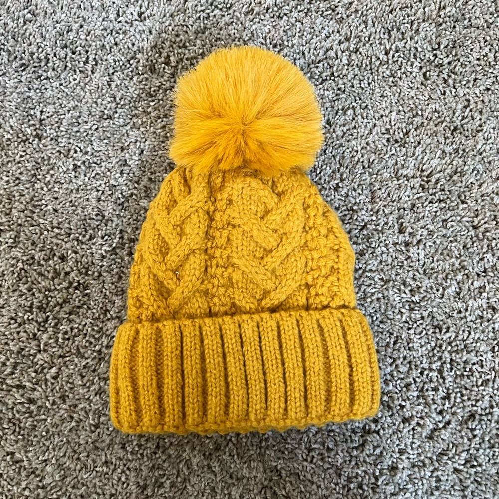 Knitted mustard hat